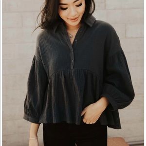 Dany Button Down Babydoll Top